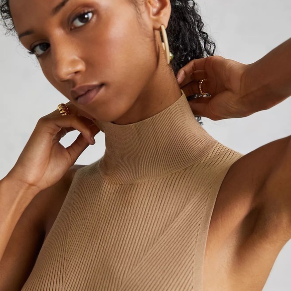 🎈SOLD🎈NWT Anthropologie Cedar Mock Neck Midi Dress - Picture 2 of 11